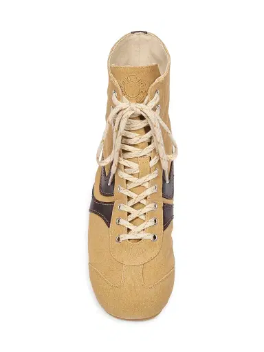 Dries Van Noten Men's Contrast Leather-Striped High-Top Sneakers | Thumbnail 4 Dries Van Noten Men's Contrast Leather-Striped High-Top Sneakers | Thumbnail 4