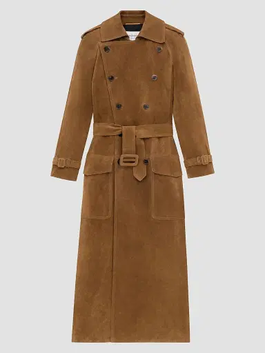 Saint Laurent Women's Trench Coat in Suede | Thumbnail 3 Saint Laurent Women's Trench Coat in Suede | Thumbnail 3