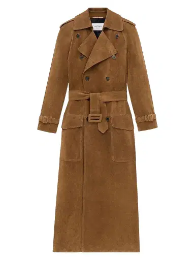 Saint Laurent Women's Trench Coat in Suede | Thumbnail 1 Saint Laurent Women's Trench Coat in Suede | Thumbnail 1