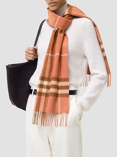 Burberry Women's Check Cashmere Scarf - Clay Pink | Thumbnail 2