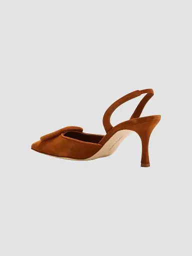 Manolo Blahnik Women's Maysli 70MM Suede Slingback Pumps | Thumbnail 2 Manolo Blahnik Women's Maysli 70MM Suede Slingback Pumps | Thumbnail 2