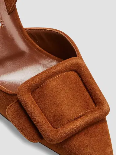 Manolo Blahnik Women's Maysli 70MM Suede Slingback Pumps | Thumbnail 3 Manolo Blahnik Women's Maysli 70MM Suede Slingback Pumps | Thumbnail 3