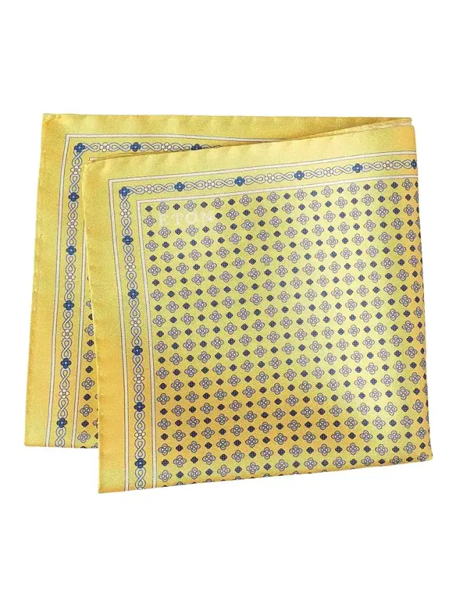 Eton Men's Floral Silk Twill Pocket Square