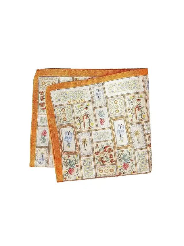 Eton Men's Patchwork Panama Silk Pocket Square