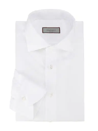 Canali Men's Diagonal Twill Solid Dress Shirt | Thumbnail 1