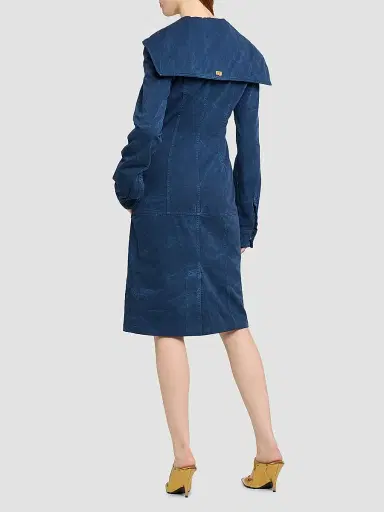 Ferragamo Women's Cotton Gabardine Midi Dress | Thumbnail 5 Ferragamo Women's Cotton Gabardine Midi Dress | Thumbnail 5