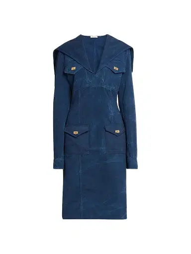 Ferragamo Women's Cotton Gabardine Midi Dress | Thumbnail 1 Ferragamo Women's Cotton Gabardine Midi Dress | Thumbnail 1