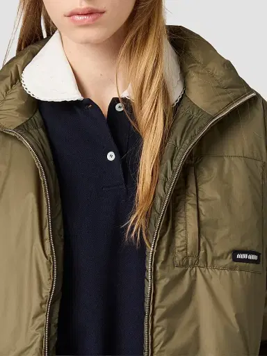 Miu Miu Women's Medium-Weight Ripstop Down Coat | Thumbnail 5 Miu Miu Women's Medium-Weight Ripstop Down Coat | Thumbnail 5