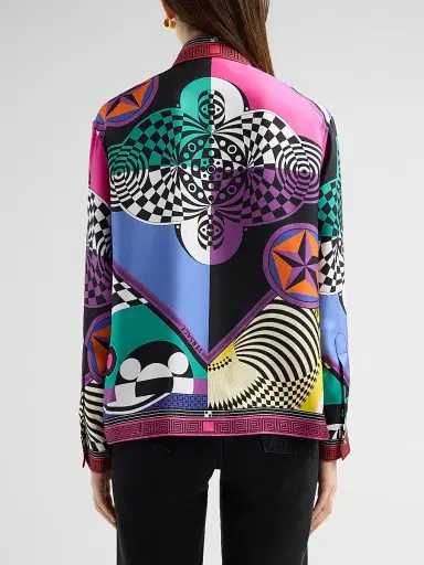 Versace Women's Teatro Foulard Silk Twill Shirt | Thumbnail 3 Versace Women's Teatro Foulard Silk Twill Shirt | Thumbnail 3