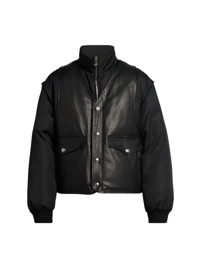 Versace Men's Layered Stand-Collar Down Jacket - Black - Size 44