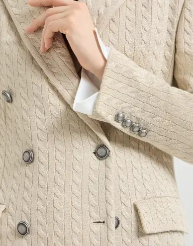 Brunello Cucinelli Sparkling knit blazer with monili | Thumbnail 4 Brunello Cucinelli Sparkling knit blazer with monili | Thumbnail 4