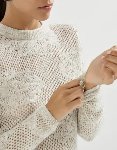 Brunello Cucinelli Lace flowers sweater | Thumbnail 4 Brunello Cucinelli Lace flowers sweater | Thumbnail 4