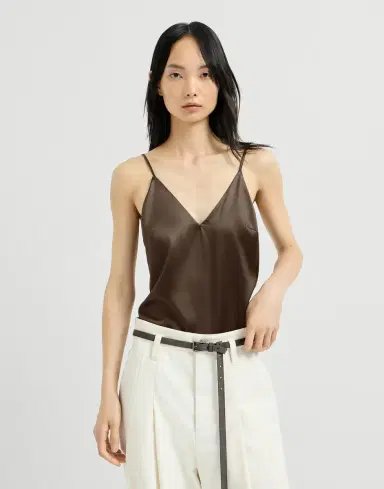 Brunello Cucinelli Stretch silk satin camisole | Thumbnail 2 Brunello Cucinelli Stretch silk satin camisole | Thumbnail 2