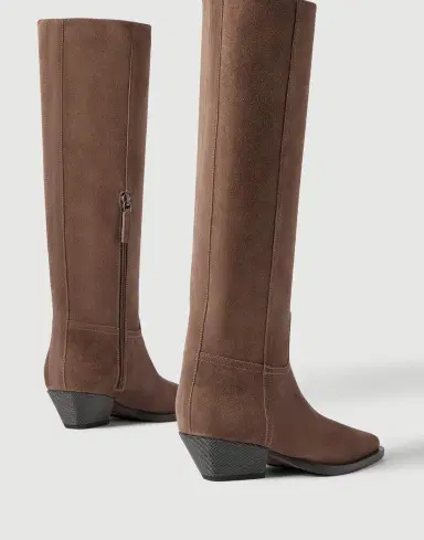 Brunello Cucinelli Suede boots with monili | Thumbnail 3 Brunello Cucinelli Suede boots with monili | Thumbnail 3