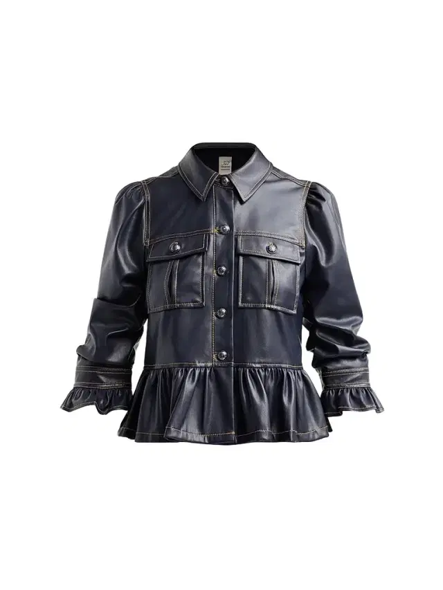 Cinq à Sept Women's Delanie Ruffled Faux-Leather Jacket