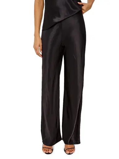 RAILS Women's Silvi Satin High-Rise Pants - Black - Size Large | Thumbnail 3
