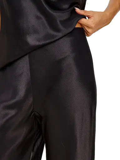 RAILS Women's Silvi Satin High-Rise Pants - Black - Size Large | Thumbnail 5