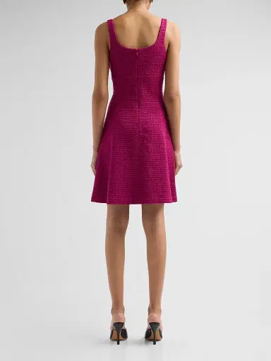 Teri Jon by Rickie Freeman 3D Flower Appliqué Bouclé Tweed A-Line Mini Dress | Thumbnail 3 Teri Jon by Rickie Freeman 3D Flower Appliqué Bouclé Tweed A-Line Mini Dress | Thumbnail 3