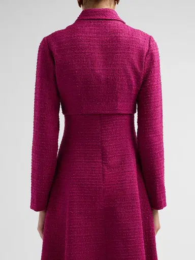 Teri Jon by Rickie Freeman Women's 3D Flower Appliqué Bouclé Cropped Jacket | Thumbnail 3 Teri Jon by Rickie Freeman Women's 3D Flower Appliqué Bouclé Cropped Jacket | Thumbnail 3