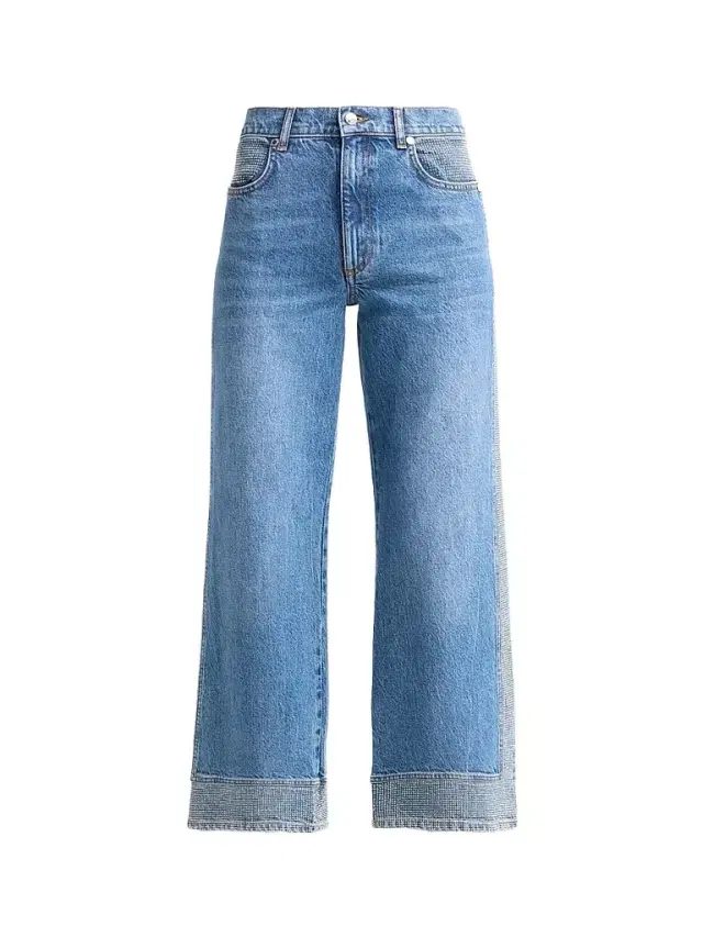 Ramy Brook Women's Leah Rhinestone-Embellished Straight Jeans
