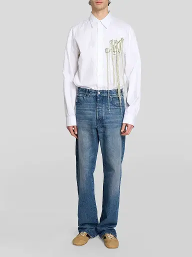 Dries Van Noten Men's Caper Embellished Cotton Poplin Shirt | Thumbnail 2