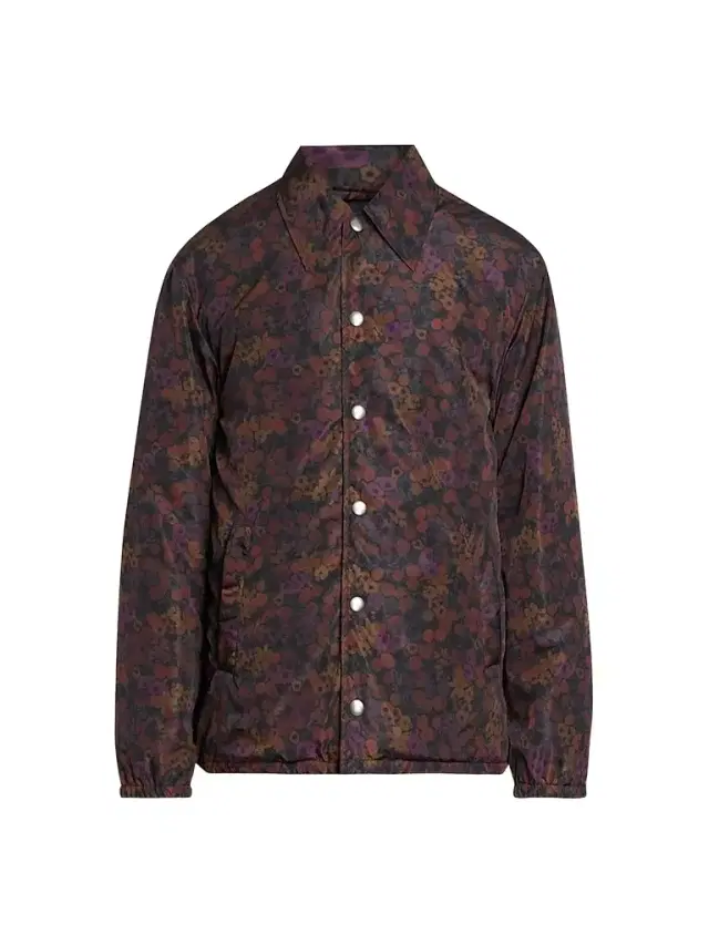Dries Van Noten Men's Floral-Print Nylon Coach's Jacket