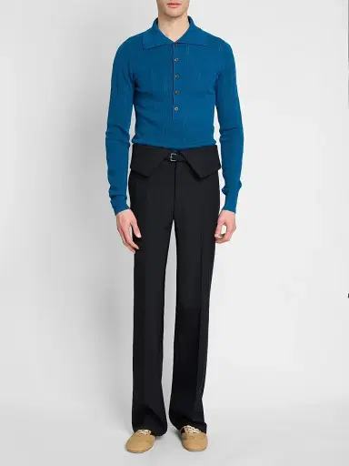 Dries Van Noten Men's Preston Belted Wool Trousers | Thumbnail 2 Dries Van Noten Men's Preston Belted Wool Trousers | Thumbnail 2