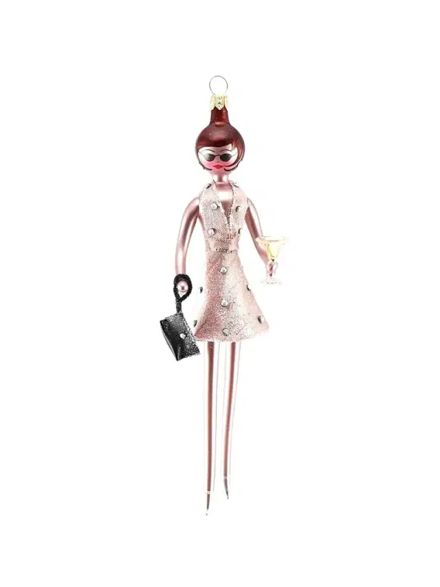 De Carlini Soffieria Fashionista In Mini Dress Glass Ornament
