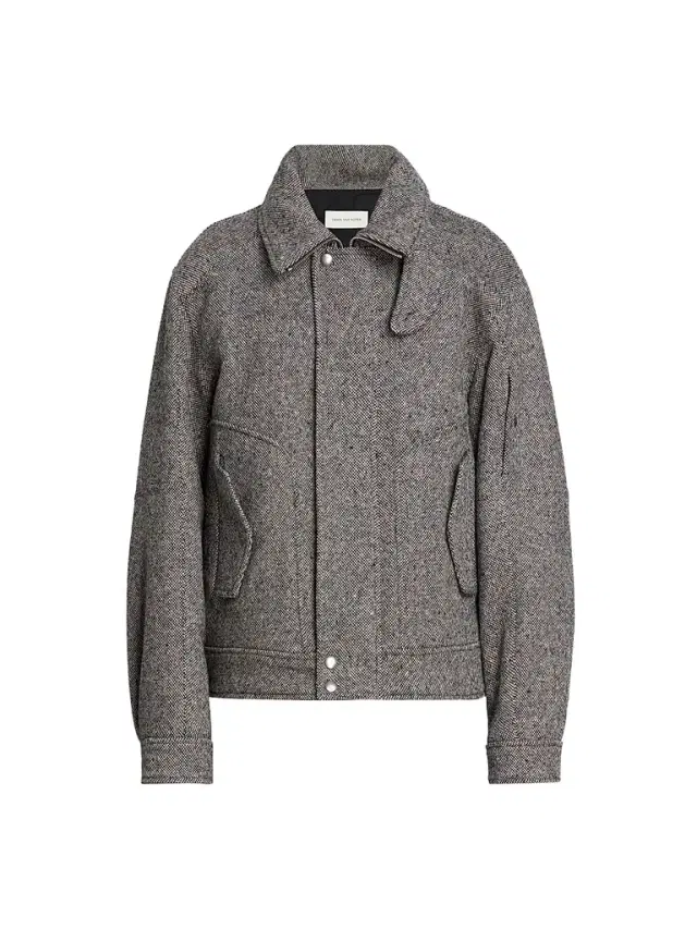 Dries Van Noten Men's Tweed Wool Zip-Front Jacket