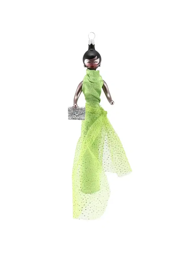 De Carlini Soffieria Fashionista In Gown Glass Ornament