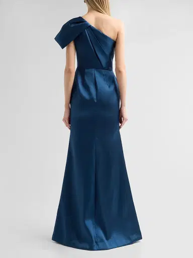 THEIA Women's Cathy One-Shoulder Bow Gown - Shadow Petal - Size 16 | Thumbnail 3