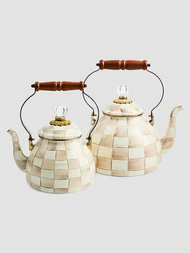 MacKenzie-Childs Mocha Check Tea Kettle | Thumbnail 3