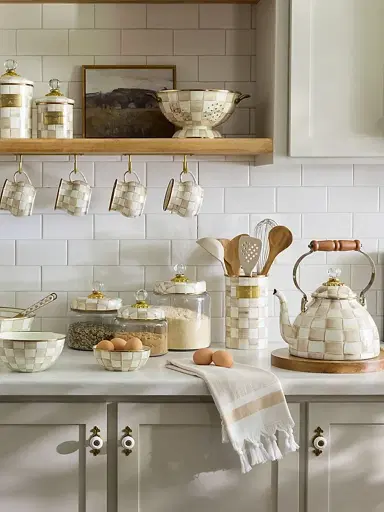 MacKenzie-Childs Mocha Check Tea Kettle | Thumbnail 4