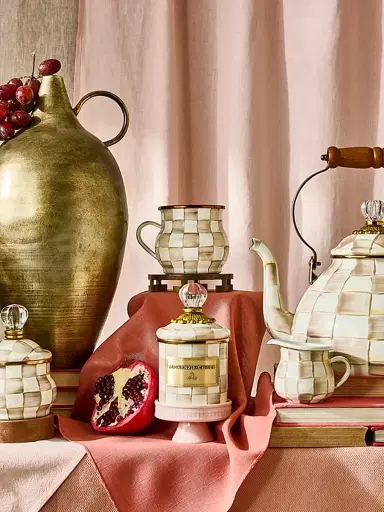 MacKenzie-Childs Mocha Check Tea Kettle | Thumbnail 5