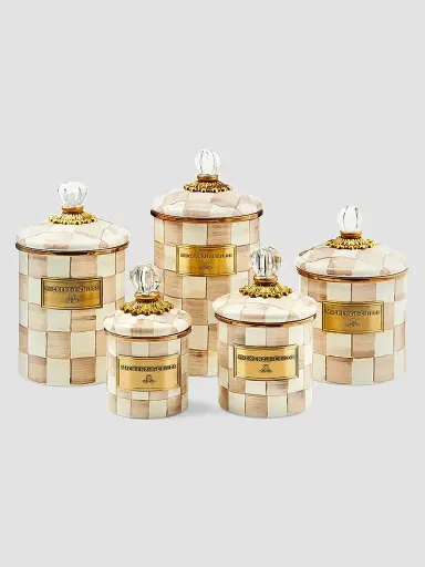 MacKenzie-Childs Mocha Check Medium Canister | Thumbnail 2