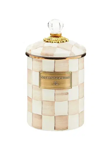 MacKenzie-Childs Mocha Check Medium Canister | Thumbnail 1