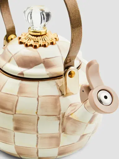 MacKenzie-Childs Mocha Check Whistling Tea Kettle | Thumbnail 2