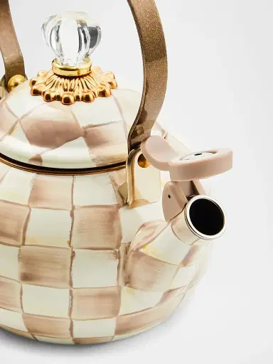 MacKenzie-Childs Mocha Check Whistling Tea Kettle | Thumbnail 3