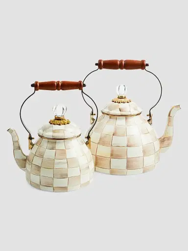 MacKenzie-Childs Mocha Check Tea Kettle | Thumbnail 3