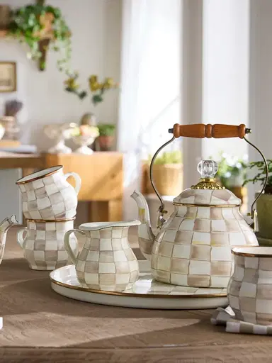 MacKenzie-Childs Mocha Check Tea Kettle | Thumbnail 6