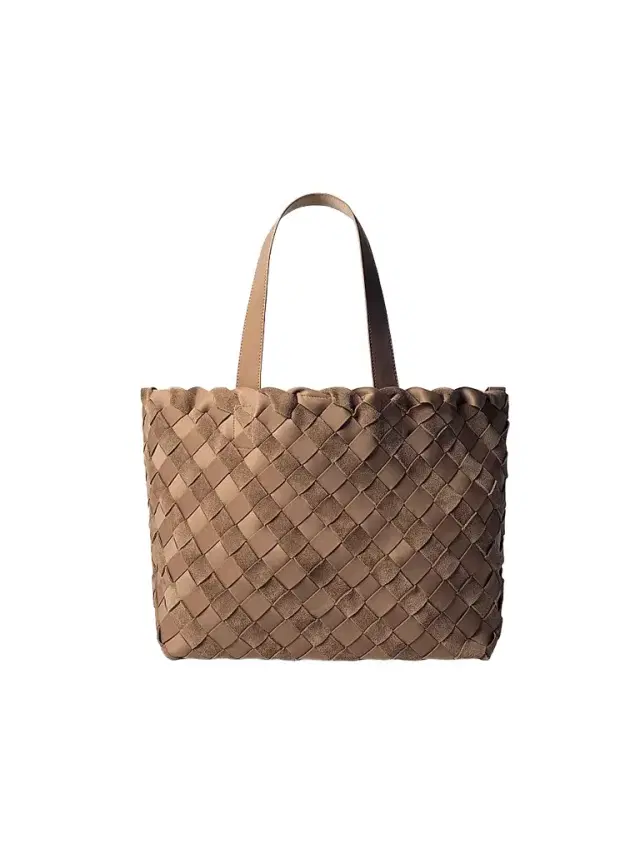Naghedi Women's Como Medium Striped Suede Tote Bag - Canyon