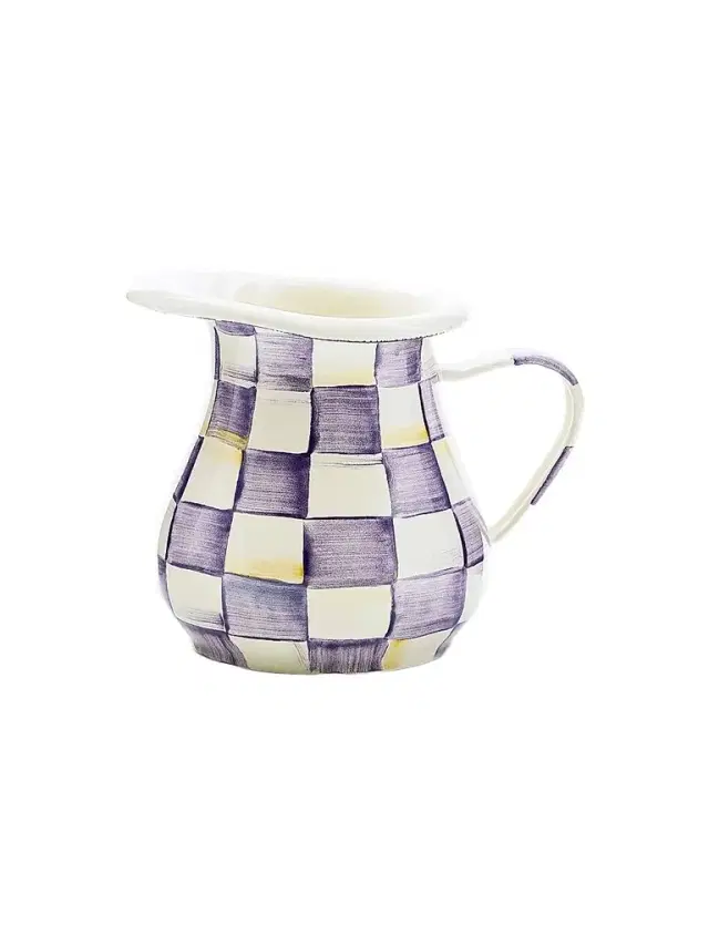 MacKenzie-Childs Violet Check Creamer