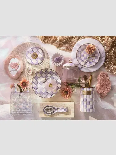 MacKenzie-Childs Violet Check 2-Tier Sweet Stand | Thumbnail 3
