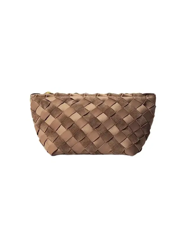 Naghedi Women's Gigi Large Striped Suede Clutch Bag - Canyon