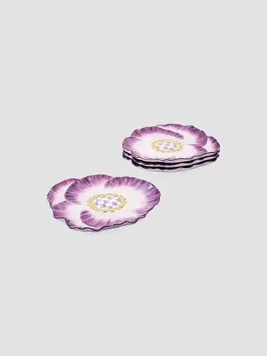 MacKenzie-Childs Pansy Party Ceramic Dessert Plates 4-Piece Set | Thumbnail 3 MacKenzie-Childs Pansy Party Ceramic Dessert Plates 4-Piece Set | Thumbnail 3