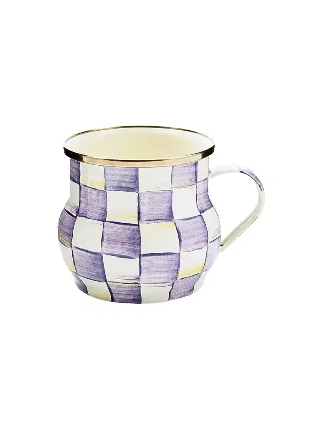 MacKenzie-Childs Violet Check Mug