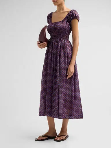 DÔEN Women's Quinelle Printed Midi Dress | Thumbnail 4