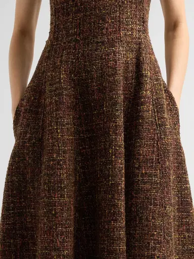 Proenza Schouler White Label Women's Beatrix Textured Tweed Midi Dress | Thumbnail 5 Proenza Schouler White Label Women's Beatrix Textured Tweed Midi Dress | Thumbnail 5
