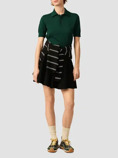 AMI PARIS Women's Ami De Coeur Wool Polo Top | Thumbnail 2