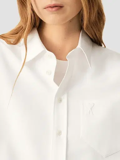 AMI PARIS Women's Embossed Ami de Coeur Cotton Shirt | Thumbnail 5 AMI PARIS Women's Embossed Ami de Coeur Cotton Shirt | Thumbnail 5